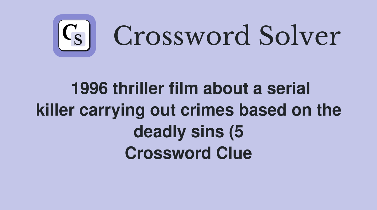 1996 thriller film about a serial killer carrying out crimes based on